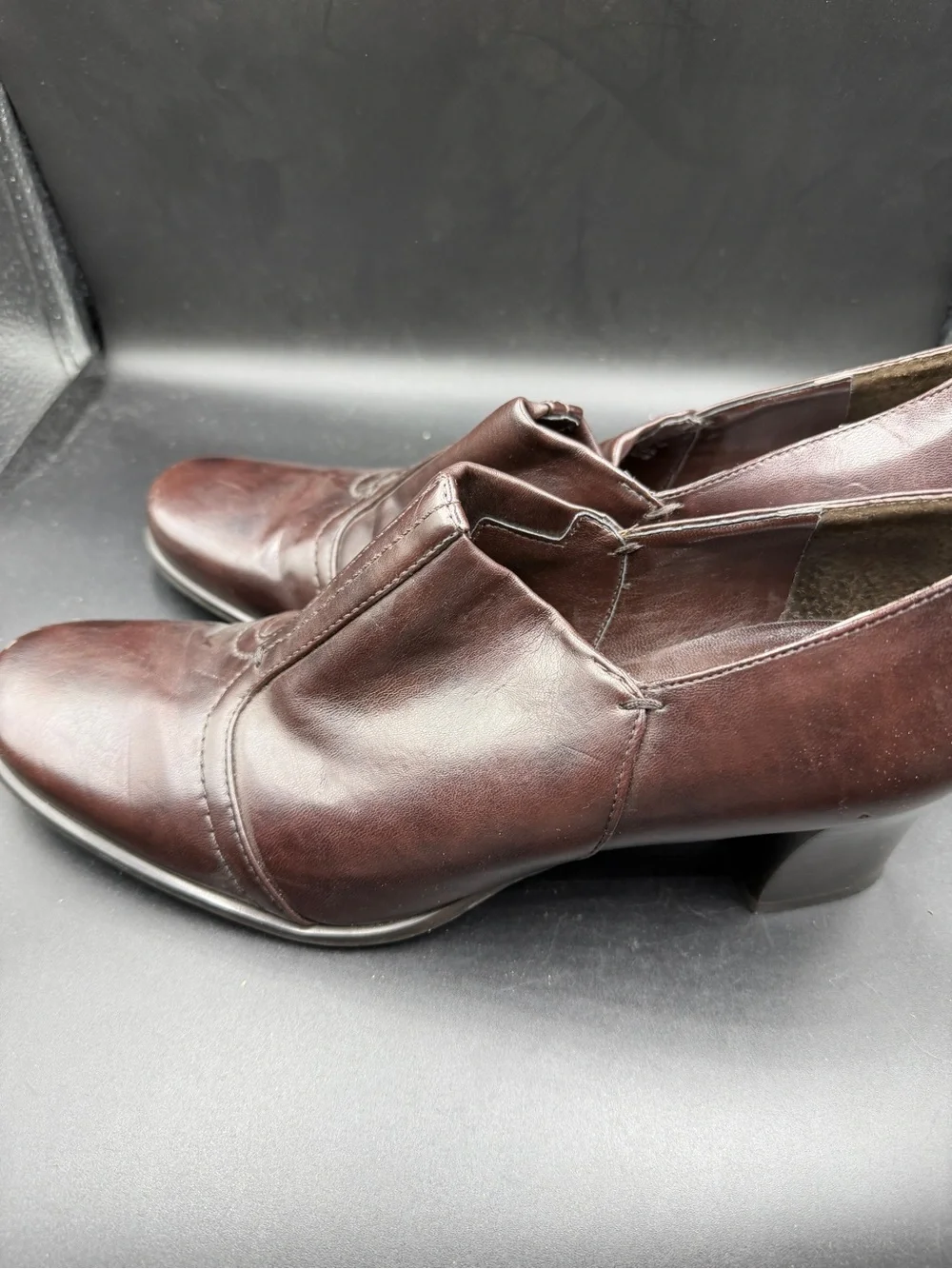 Franco Sarto Slip-On Dress Shoes in Dark Brown Leather